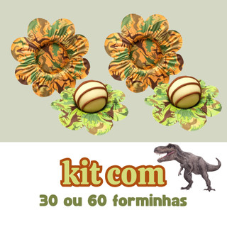 Kit com 30 ou 60 Forminhas Festa Dinossauro para Bombons Docinhos Doces Finos | Linha Luxo Piffer