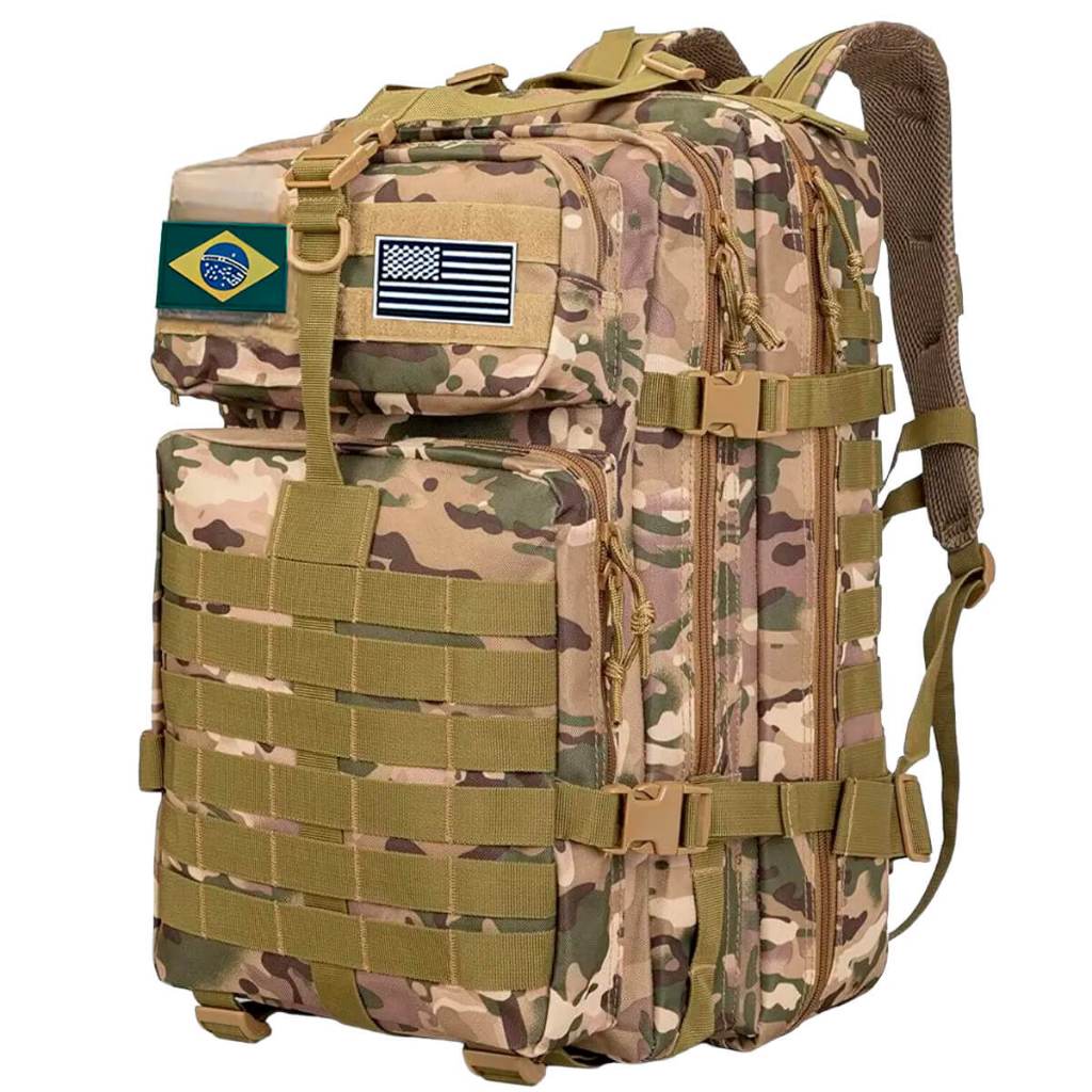 Mochila Militar Impermeável Tática [Camuflado]Mochila Tática Militar Impermeável 50L com MOLLE Mochila Militar 50L com P