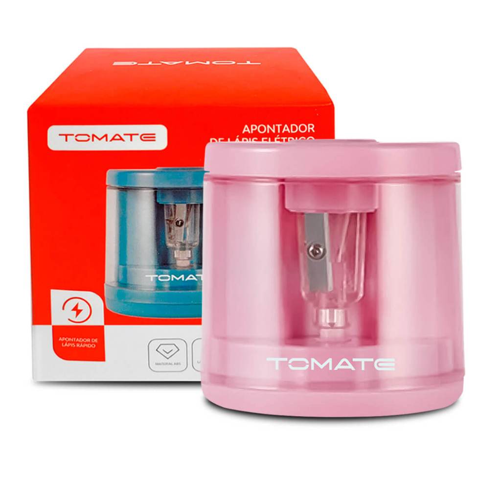 Apontador Elétrico [Rosa]Apontador De Lápis Elétrico Prático e Seguro Apontador De Lápis Automático Elétrico por Pilhas