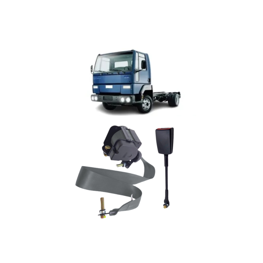 Kit Cinto De Segurança Lado Motorista Caminhão Ford Cargo 815 Cinza