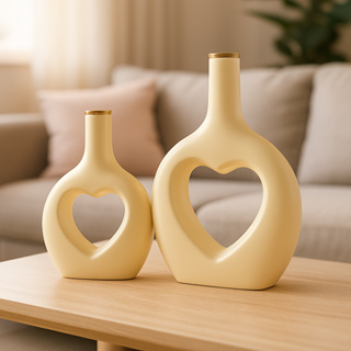 Par de Vaso em Formato de Coração em Oferta na Shopee