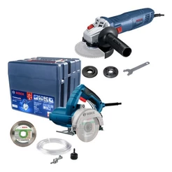 Kit Bosch 220V Serra Mármore GDC 151 + Esmerilhadeira GWS 700 + Disco + Kit Refrigeração + Maleta