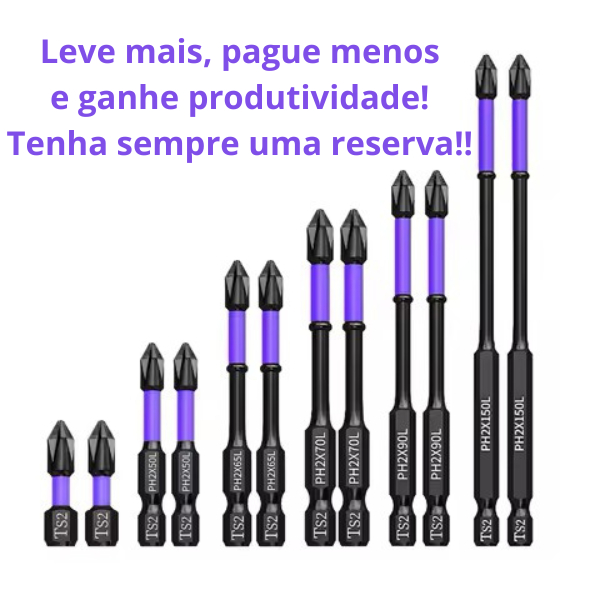 Conjunto Bits PH2 Phillips Magnético Impacto Antiderrapante C/ Base em Oferta na Shopee