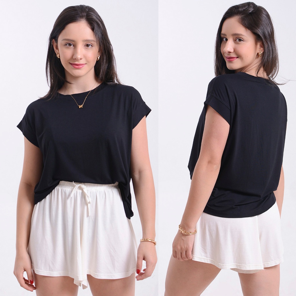 Blusa blusinha feminina confortável diversas cores básica
