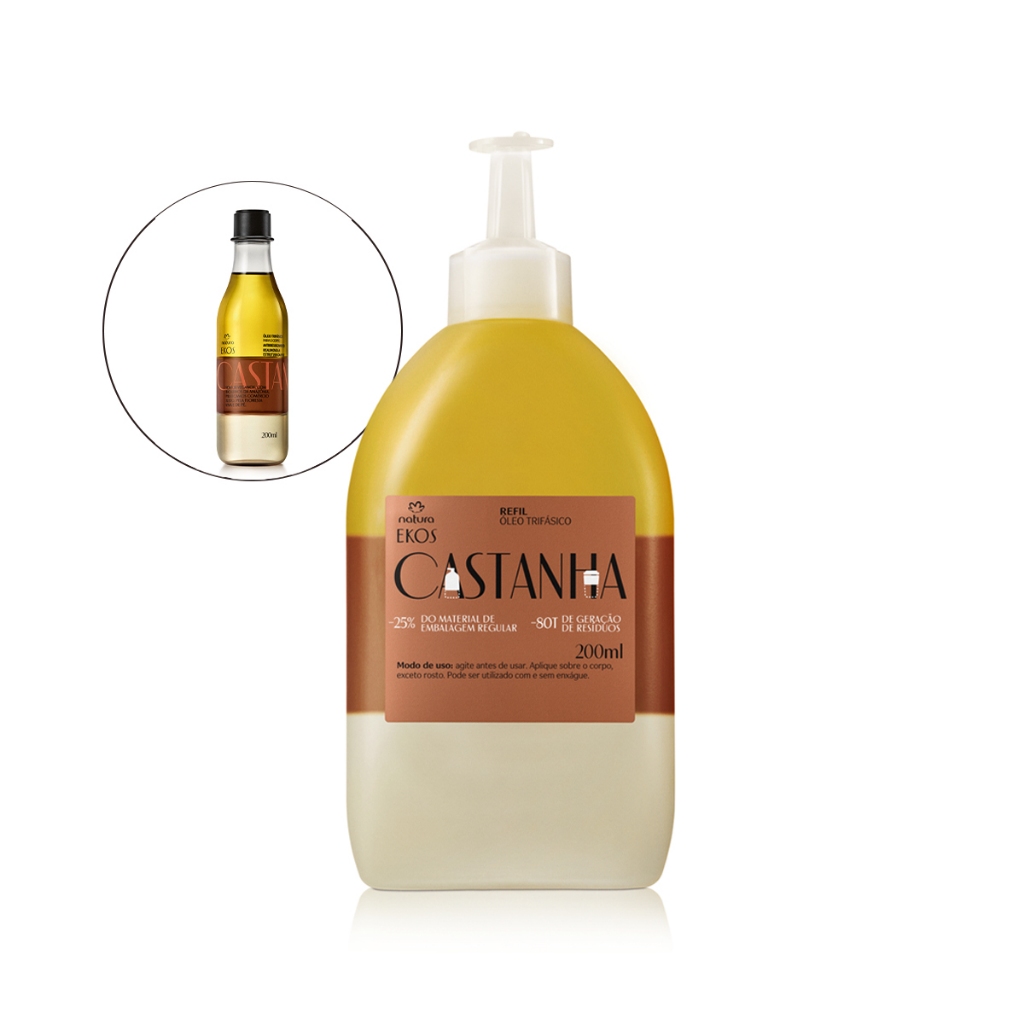 Refil Óleo Trifásico Desodorante Corporal Ekos Castanha 200 ml