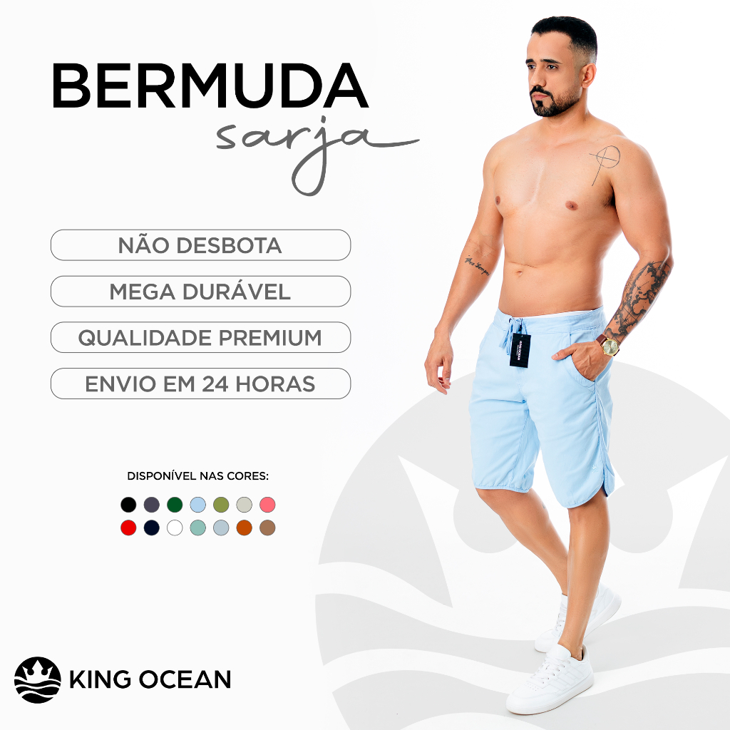 Bermuda Sarja Masculina Premium em Oferta na Shopee