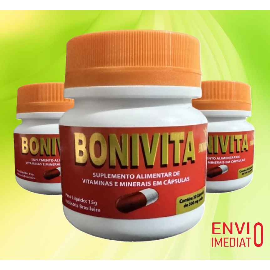 Bonivita Natural kit 3 potes com 30 Caps