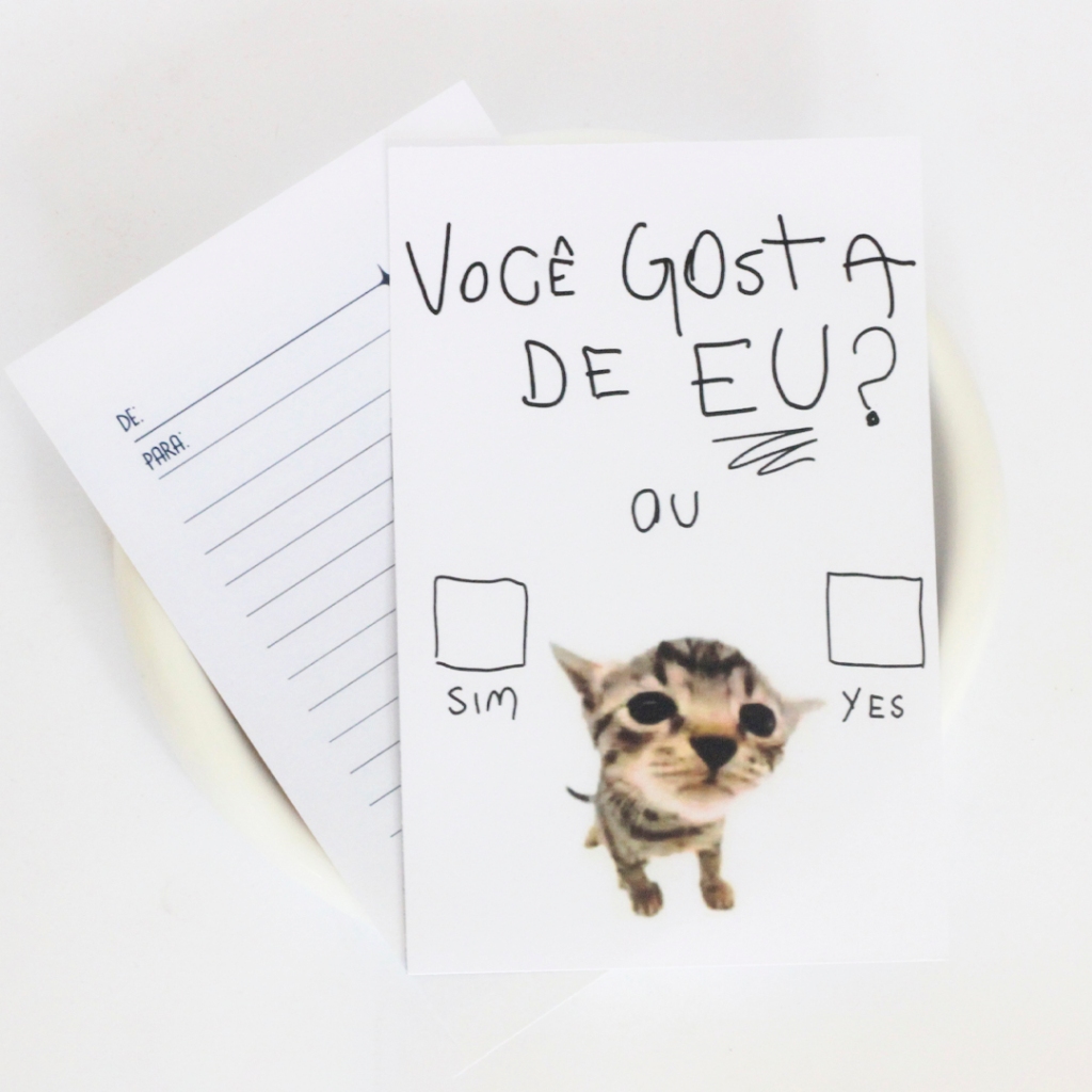 Cartão Presente “Você Gosta de Eu?” Gatinho