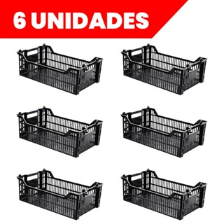 Kit 6 Caixa Plástica Agrícola Hortifruti Organizadora Frutas em Oferta na Shopee