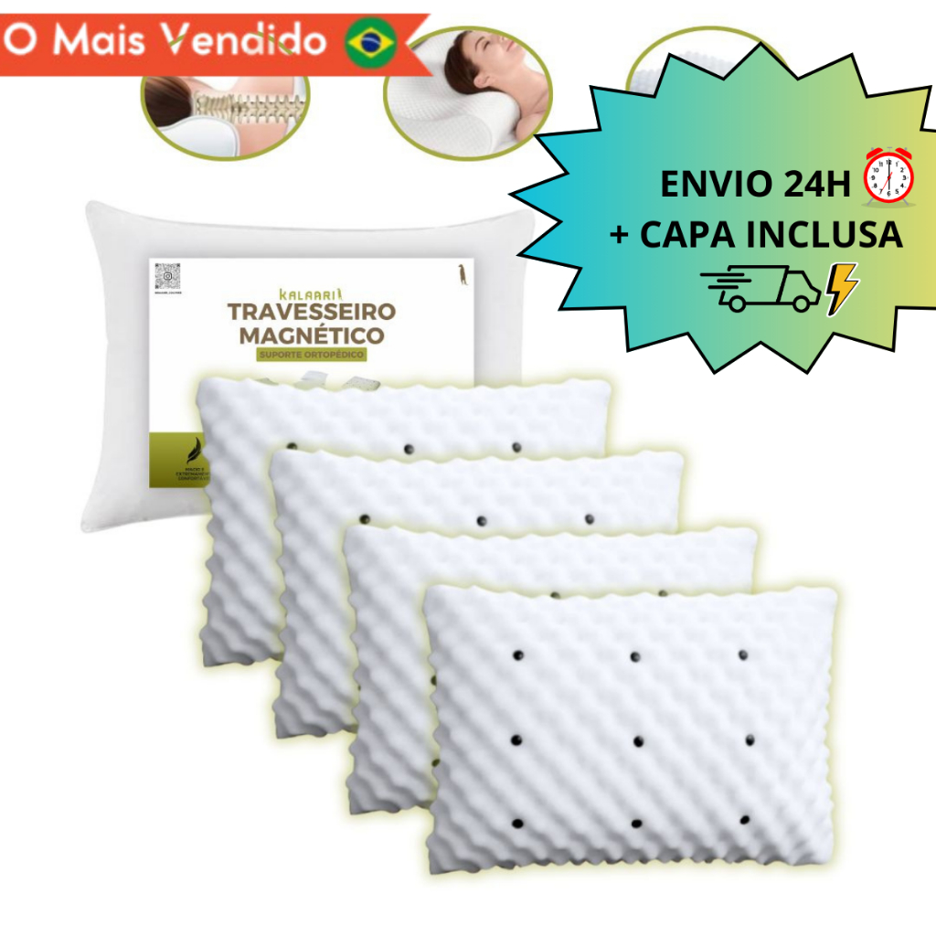 KIT de Travesseiro Magnético Anti Ronco Alivia Dor Ortopédico Massageador Anatomico ENVIO IMEDIATO em Oferta na Shopee