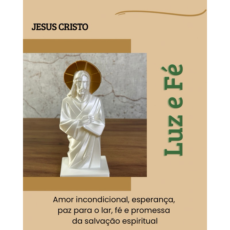 ESCULTURA ESTÁTUA SÃO MIGUEL + JESUS - PROTEÇÃO- DECORAÇÃO RELIGIOSA - CATOLICISMO - DECORAÇÃO SALA