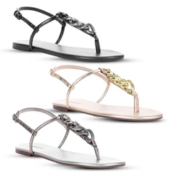 Sandália Rasteira Anacapri Corrente Slim New - Feminino