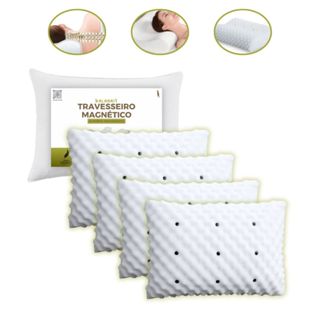 KIT 4 Travesseiro MAGNÉTICO Ortopédico Massageador IMÃS Infravermelho Anti Ronco Terapêutico Premium em Oferta na Shopee
