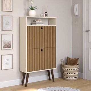 Sapateira MDF Basculante Suporta 12 Sapatos Pratica Moderna Resistente Organizadora Compacta Off Ripado