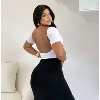 Cropped Costa Nua Tecido Duplo Suplex Baby Tee Manga Curta em Oferta na Shopee