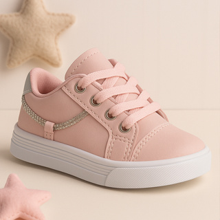 Tênis Infantil Menina Rosa com Strass Brilho Estiloso Confortável Dia a Dia Volta às Aulas Promoção em Oferta na Shopee