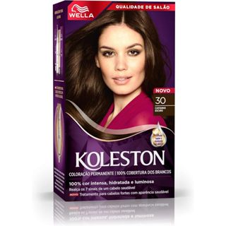 Tintura de Cabelo Koleston Kit 30 Castanho Escuro em Oferta na Shopee