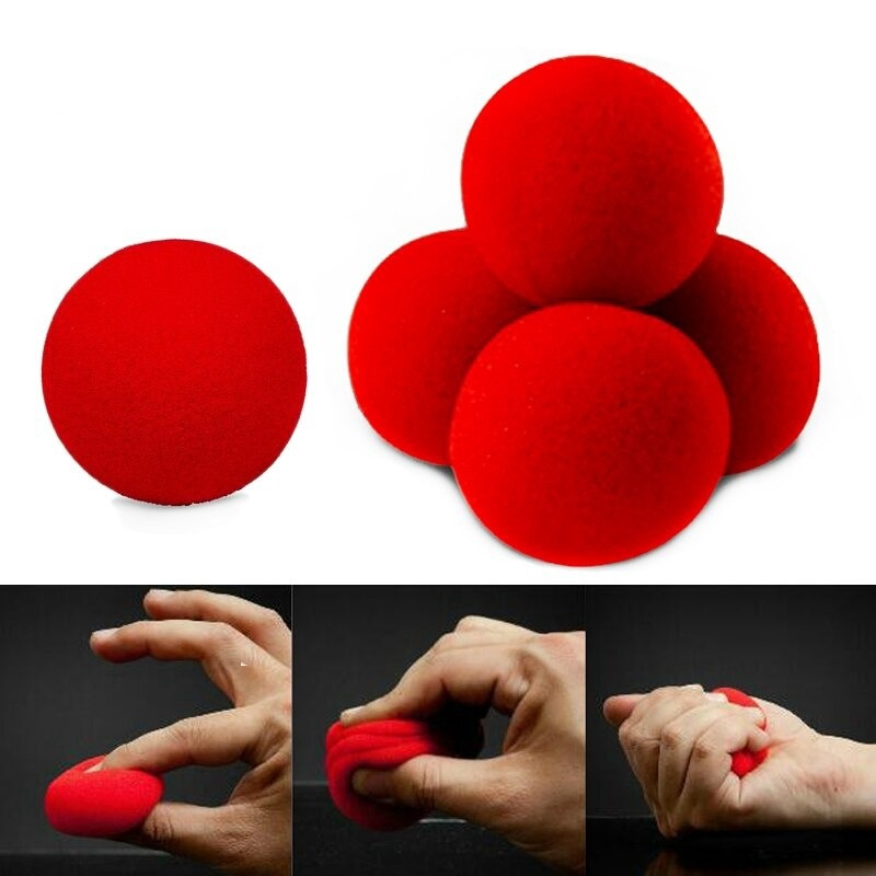 Mágica Bola Espuma Vermelha 4 Unidades 4.5 Cm Bolinha Truque Ilusionismo Aprenda Magica