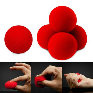 Mágica Bola Espuma Vermelha 4 Unidades 4.5 Cm Bolinha Truque Ilusionismo Aprenda Magica