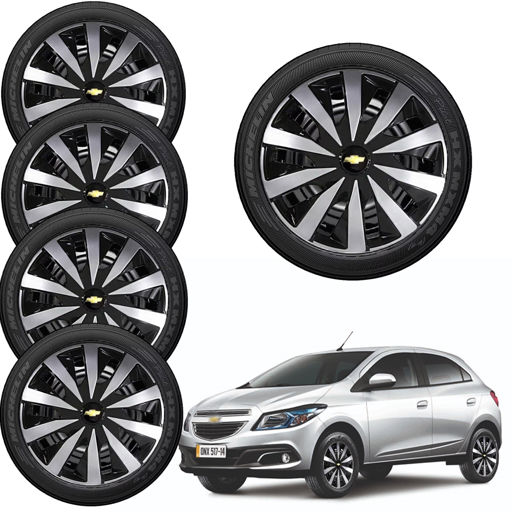 Jogo 4 Calotas Linha Seven  Aro 13 14 15 Spider Compativel Com Celta Corsa Classic Agile em Oferta na Shopee