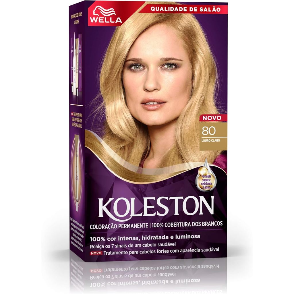 Tintura de Cabelo Koleston Kit 80 Louro Claro em Oferta na Shopee