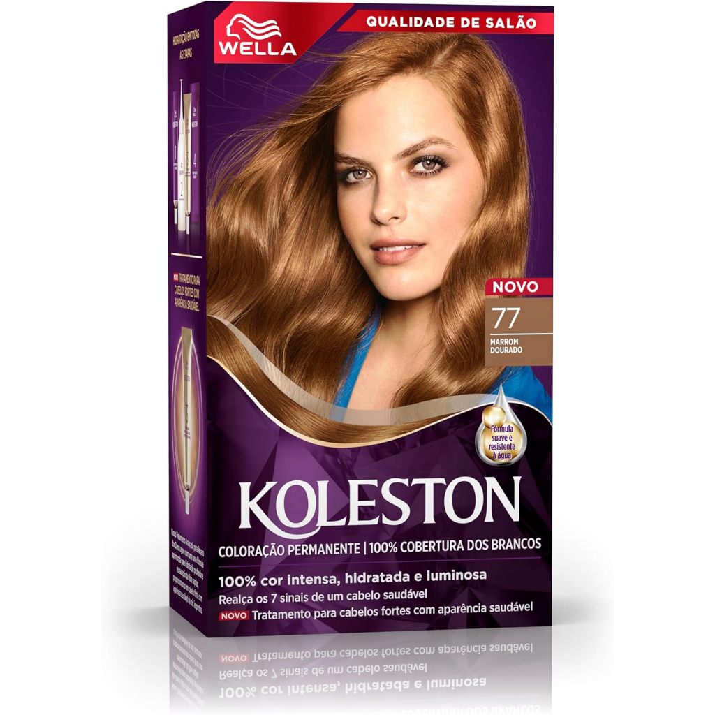Tintura de Cabelo Koleston Kit 77 Marrom Dourado em Oferta na Shopee