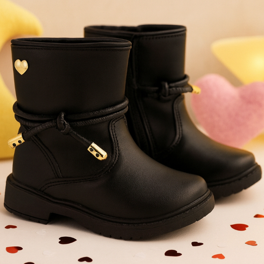 Bota Coturno Infantil Menina Cano Médio Preta Confortável Casual Country Menina Estilosa Texana em Oferta na Shopee