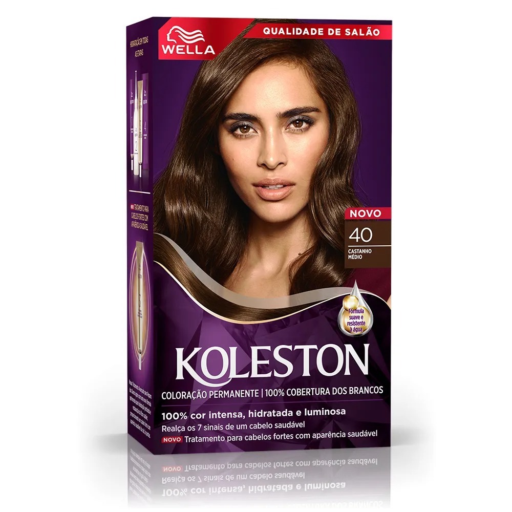 Tintura de Cabelo Koleston Cor 40 Castanho Médio em Oferta na Shopee