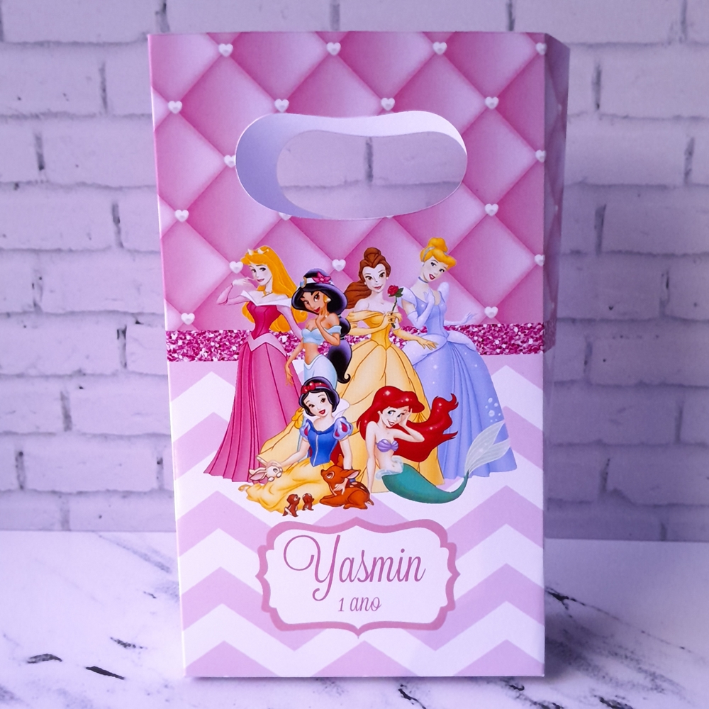 PEGUE E MONTE - MINI Sacolinha Personalizada Surpresa Tamanho Pequeno Princesas Lembrancinhas para Aniversário