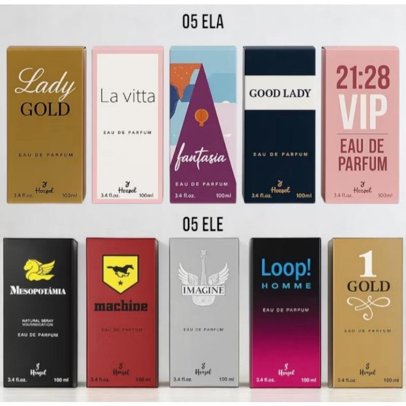 Kit com 10 Perfumes, 5 feminino e 5 masculino de 100ml cada | Inspirados nos importados