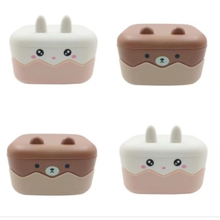 Kit/1/ 2 /Saboneteira  de Pia com Tampa Ursinho e Coelhinho Divertidos Infantil em Oferta na Shopee