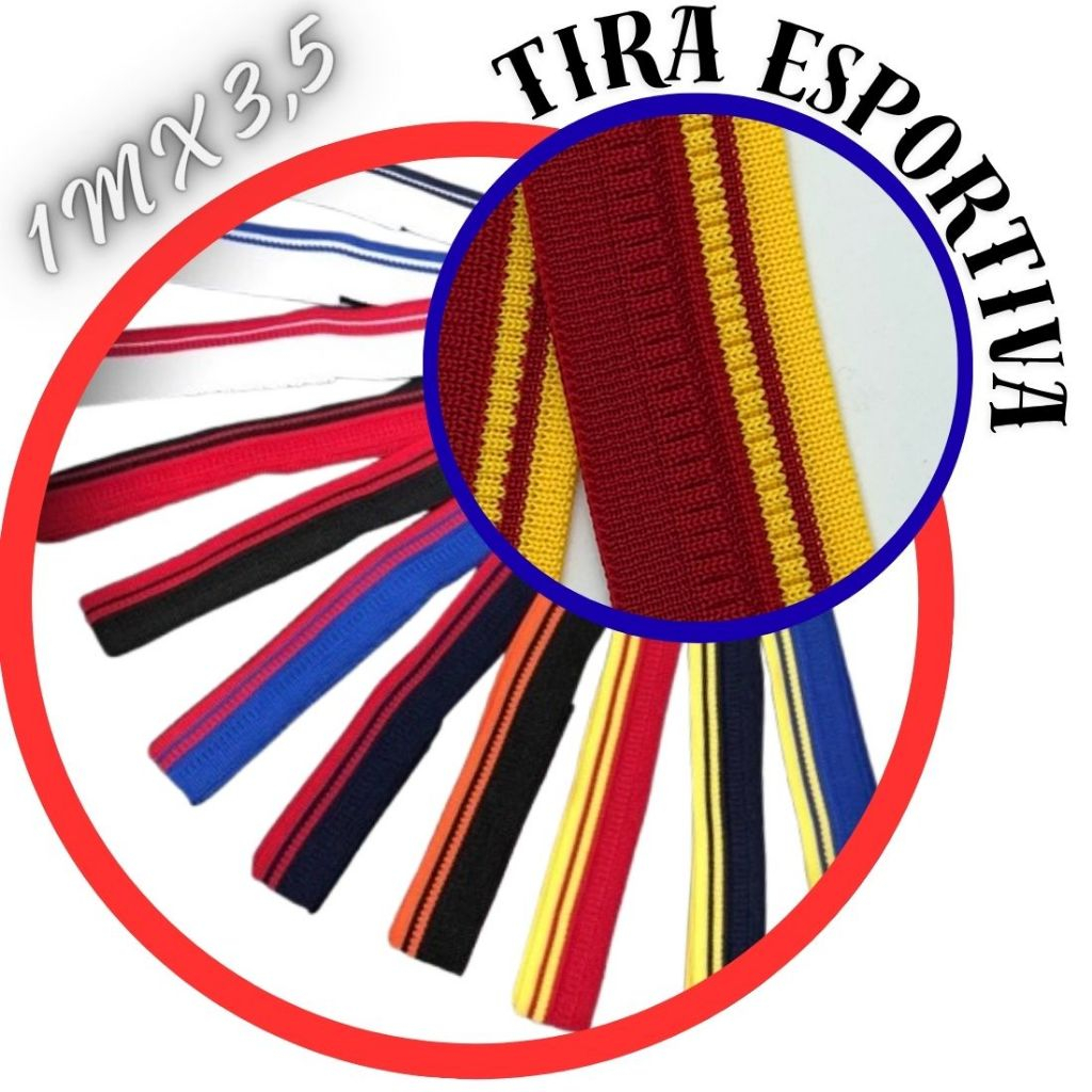 Punho/Tira Esportiva 1mx3,5 Tritex Kit 6,12 ou 24 UN ideal para camisa de futebol e Regata Basquete