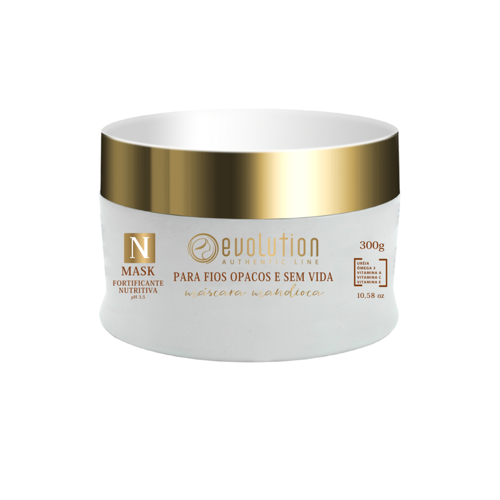 Evolution, Mascara nutrição 300g - Fortalecimento-crescimento-nutrição-vitaminas A/C/E omega 3