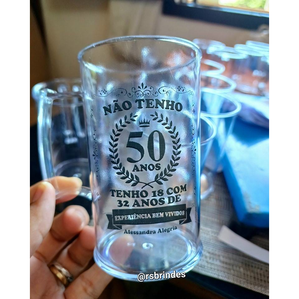 50 Canecas PERSONALIZADAS Transparentes 300ml Impressão direta em Oferta na Shopee