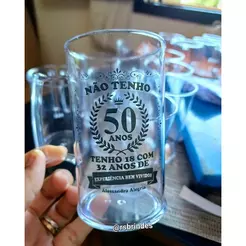 20 a 50 Canecas PERSONALIZADAS Transparentes 300ml Impressão direta