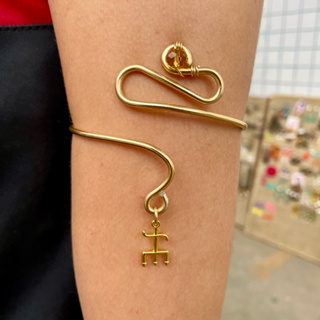 Bracelete Dourado Pomba Gira com Tridente Sob Medida Com Cristal Dourado Vermelho Roxo ou Preto Você escolhe a cor 💃 Axé em Oferta na Shopee