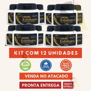 Kit 12 Un Creme Esfoliante com Sebo de Carneiro 240g San Jully | Atacado p/ Revenda | Pronta Entrega em Oferta na Shopee