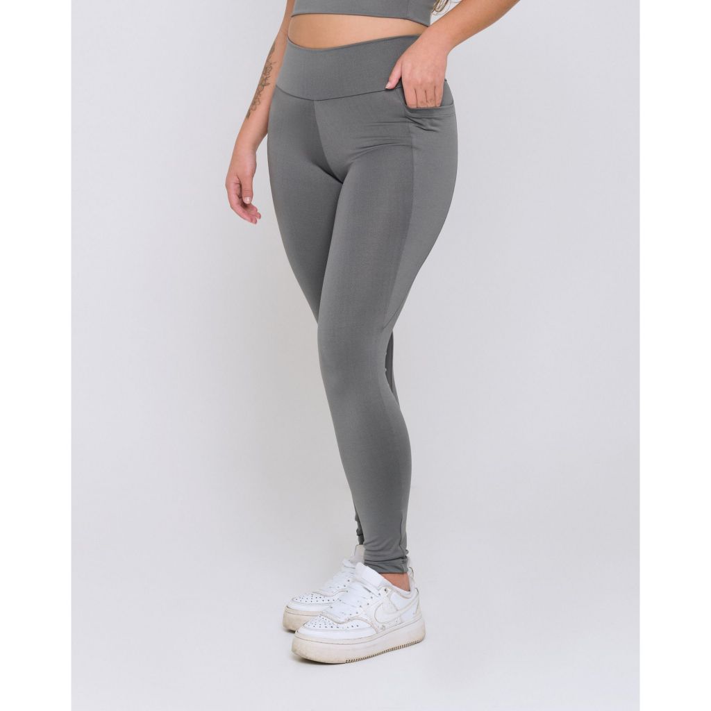 Legging Fitness Feminina com Bolso Modeladora Cintura Alta Roupa de Academia Feminina