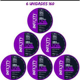Kit 6x Cera Modeladora Uva 160g Infinity Looks Hair | Fixação Forte | Brilho Intenso | Sem Frizz | Controle Total