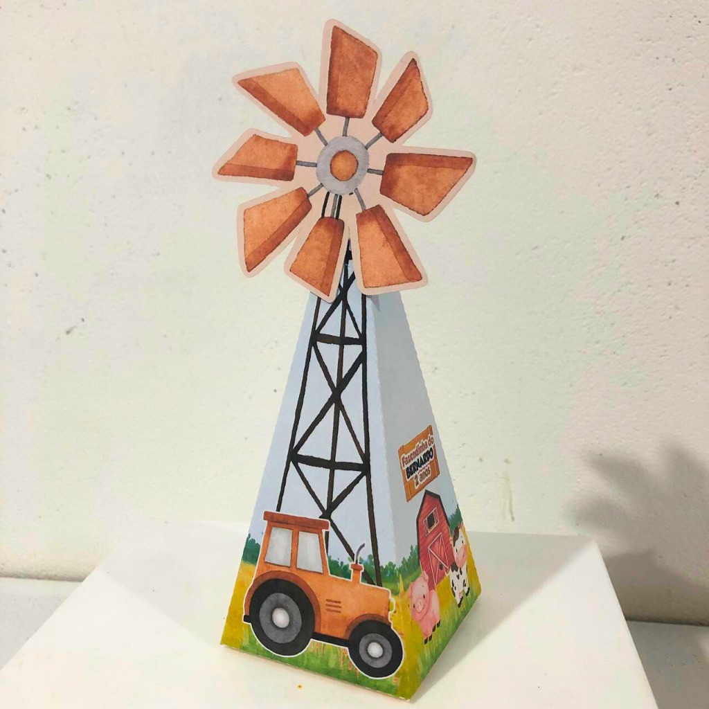 10 Caixas Piramide Fazendinha I Kit Festa I Lembrancinha I Aniversário I Caixas Personalizadas I Pegue e Monte