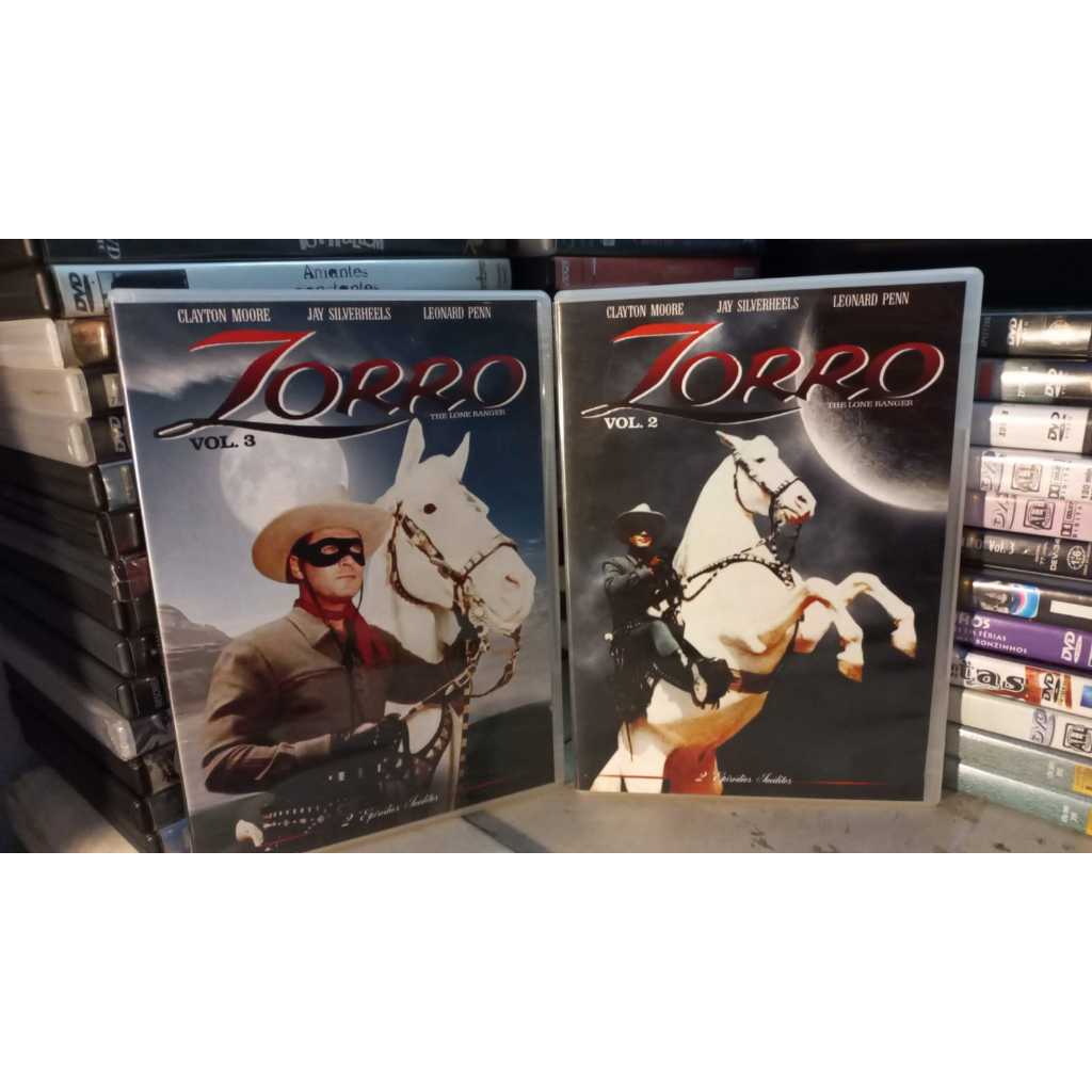 2 Dvd Zorro Vol 2 e 3 - Novos Impecaveis - 4 Episódios - Clayton Moore - Original The Lone Ranger