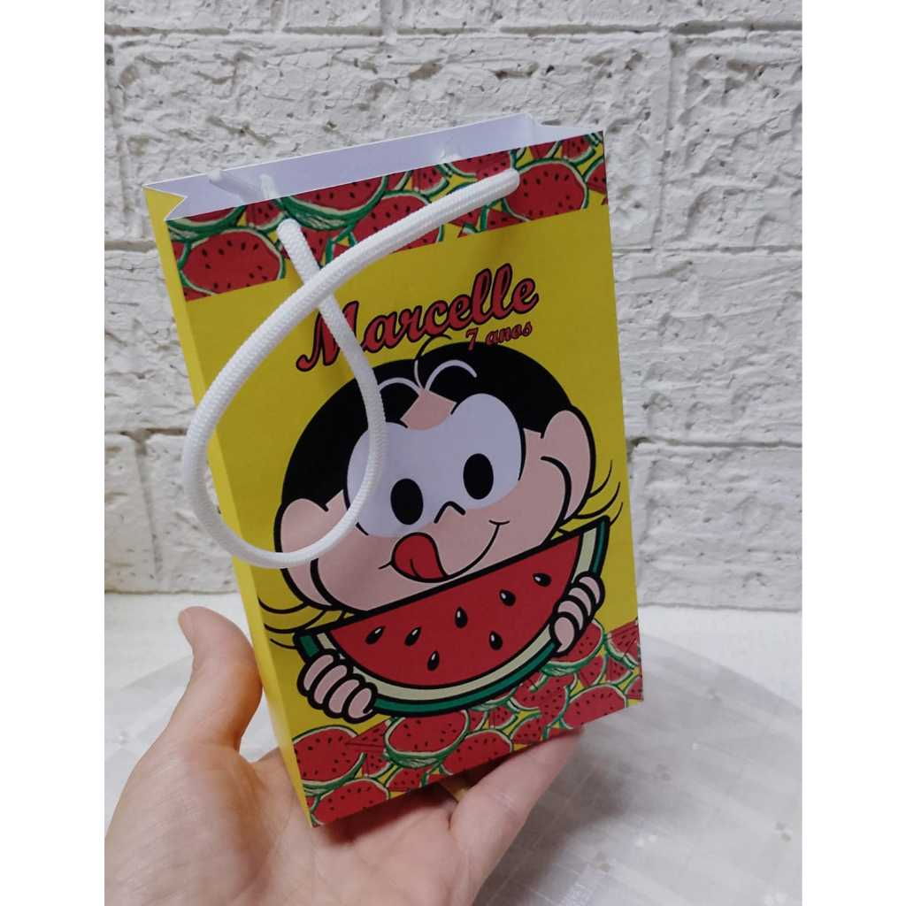 Sacolinha Surpresa Magali Personalizada/ Sacola pra lembrancinha de Aniversário Mesversário Magali