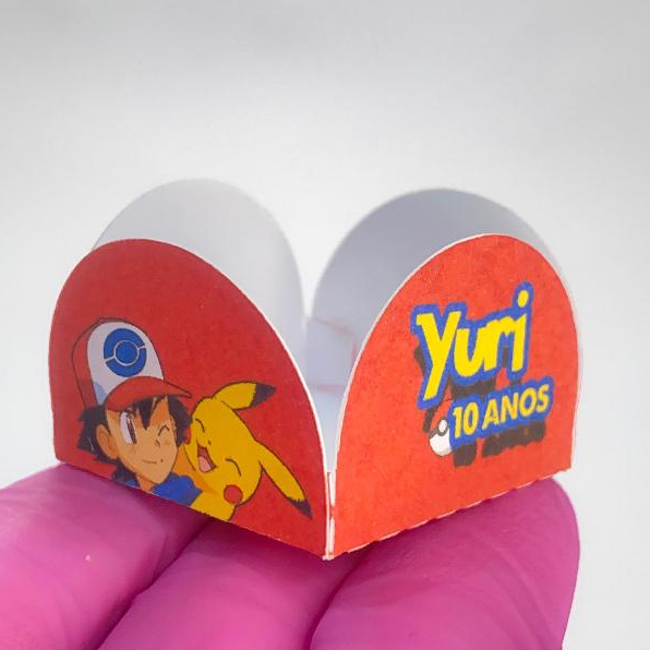 Kit de Forminha de doce brigadeiro Personalizada POKÉMON - 4 pétalas - Festa de aniversário - Lembrancinha