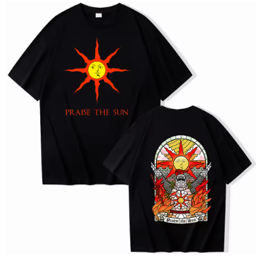 Camiseta  Dark Souls Praise The Sun Adulto/Infantil Lançamento Camiseta Em Algodao