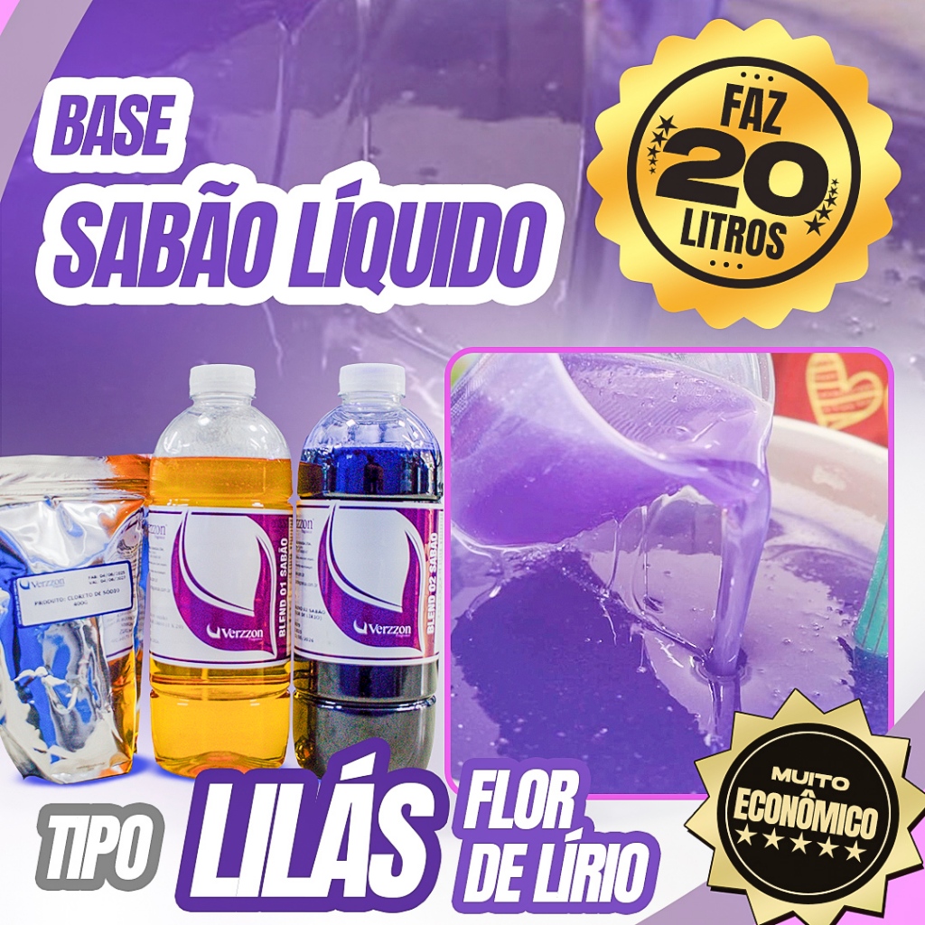 Base Kit VERZZON Completo para 20L de Sabão FLOR DE LÍRIO PREMIUM em Oferta na Shopee