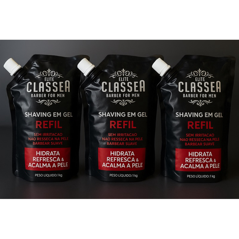 Kit 3x Shaving Em Gel Refil De 1Kilo PéZinho e Navalhado Hidrata e Refresca a Pele