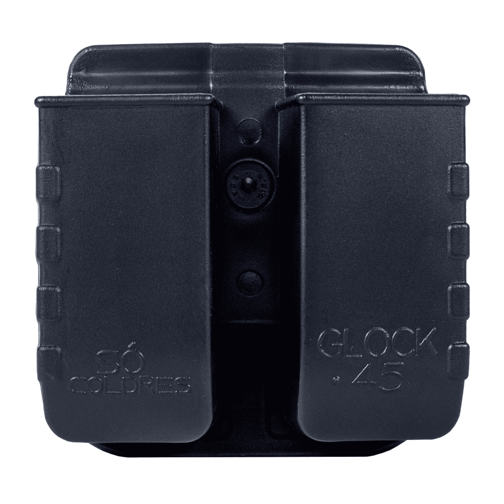 Porta Carregador 45 Duplo Só Coldres Externo Polímero Glock SC139 com passador cinto