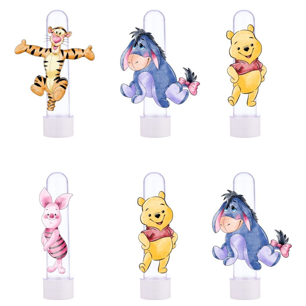 20 Tubetes Ursinho Pooh Aquarela Lembrancinha Personalizada em Oferta na Shopee