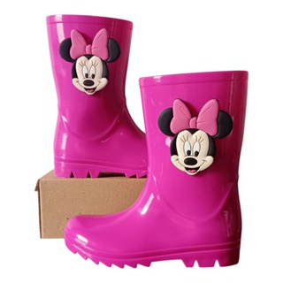 Galocha Bota de Chuva Menina Minie Rosa Leve Confortável Antiderrapante Cano Alto Impermeável Infantil Estiloso Laço em Oferta na Shopee