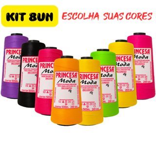 Kit 8 Linha Princesa Moda 500m Fio Acetinado 288 TEX Incomfio Trança Afro Crochê Tricô Bordado DIY em Oferta na Shopee